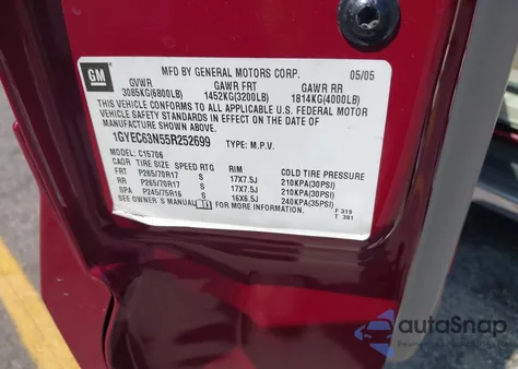 2005 Cadillac Escalade Standard from USA, damaged, VIN 1GYEC63N55R252699